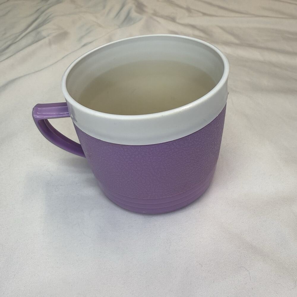 Vintage Sunfrost Therm-O-Ware Mug Purple White Federal Housewares Chicago 45